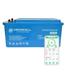 MEGACELL-LiFePO4 ABS 12,8V 220Ah Lityum Demir Fosfat Akü (Bluetooth)